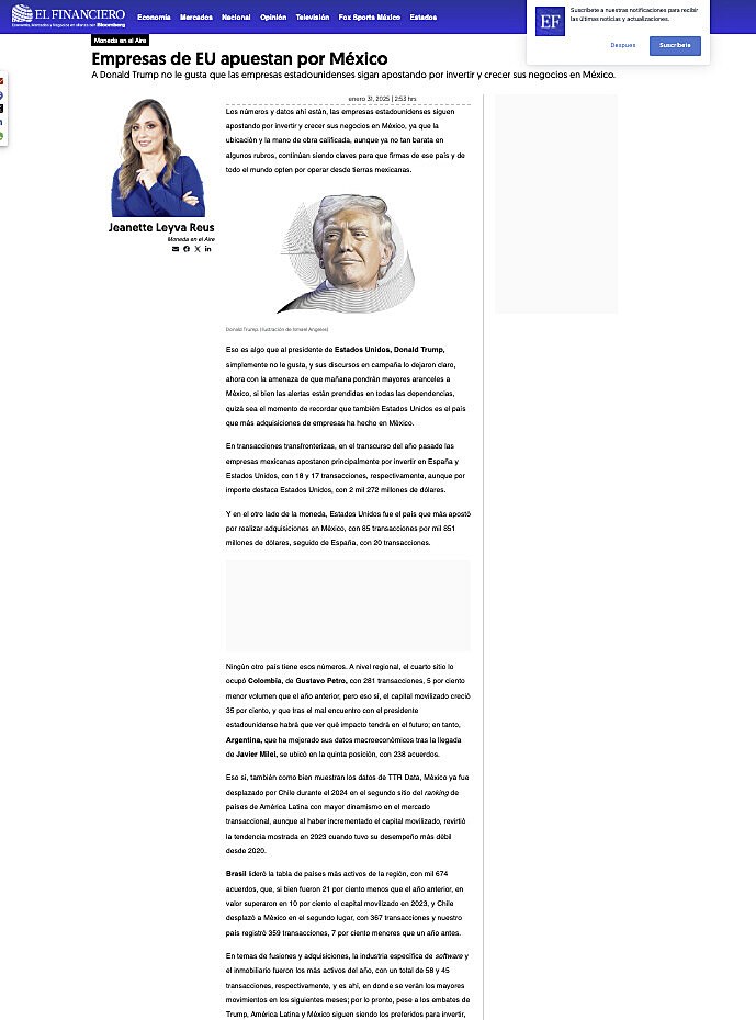 Empresas de EU apuestan por Mxico